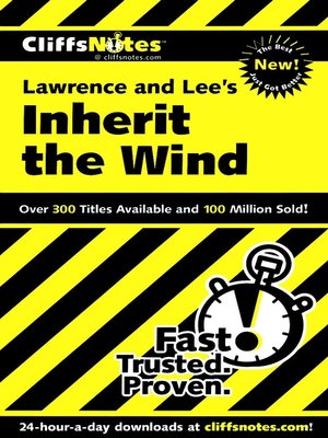 cover image of CliffsNotes<sup>TM</sup> Inherit the Wind